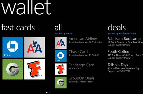 c Microsoft Windows Phone  Wallet Card