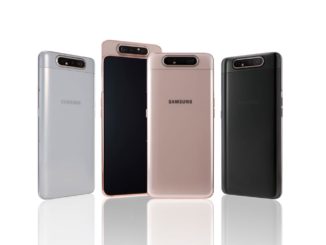 Beim Galaxy Event präsentierte Samsung sein Galaxy A80. Highlight ist dabei die Triple-Kamera, die auf der Rückseite hochgeschoben wird und so eine Aufnahme von Selfies im 180 Grad Radius ermöglicht, da sie sich automatisch nach vorne dreht.